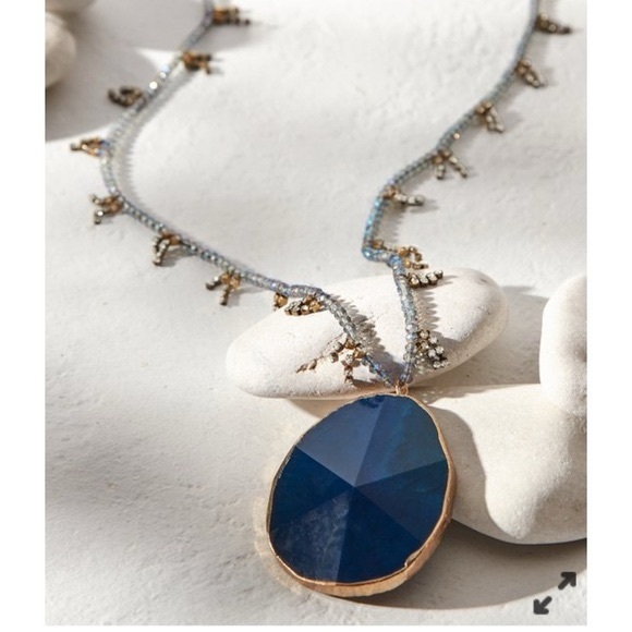 NWT Serefina Anthropologie Navy Azul Necklace - Picture 1 of 13